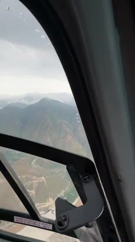 Aerial footage captured over Nepal mountains from aircraft