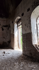 Overgrown church ruins documented in Крынды, Russia