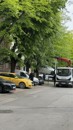 Car towed from street in Varna, Bulgaria
