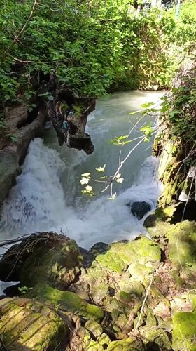 Morning visit documented at Düden Waterfalls park in Turkey