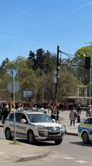 Red-clad crowd gathers in Sofia under police watch
