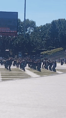 Mass public gathering with drills, exercises, and ceremony in Da Lat