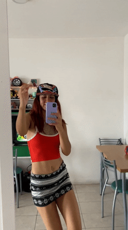 Mother and child dance together for social media in Argentina