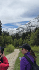 Hiking Group Documented on Mountain Trails in Russian Caucasus