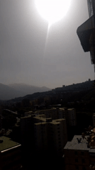 Caracas cityscape captured through hazy midday sun