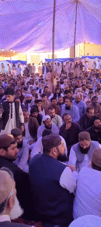 Traditional gathering of men documented in Panjpai, Pakistan