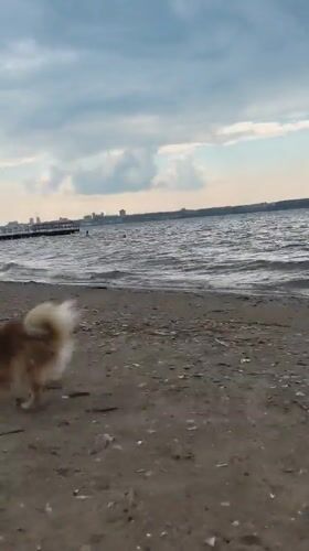 Cloudy beach day in Perm, Russia, storms rolling in