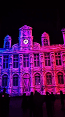 Light show illuminates Paris City Hall facade Saturday night