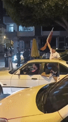 Galatasaray fans celebrate championship victory with car parade in Turkey