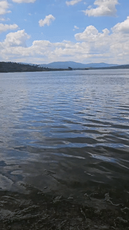Submerged stone church rises from a Bulgarian reservoir