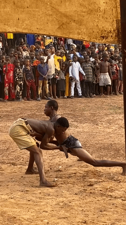 Traditional wrestling match draws crowds in Achara, Nigeria