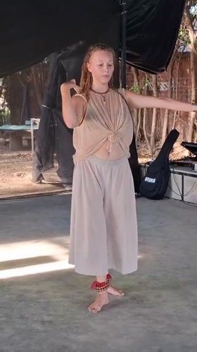 Barefoot dance and drum session at a Nha Trang riverside venue