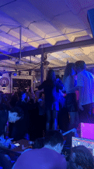 Late night dancing scene captured at Saint Petersburg nightclub