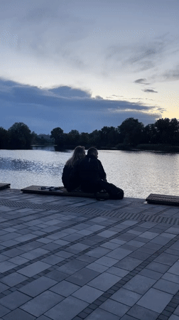 Evening calm at a Kyiv waterfront promenade
