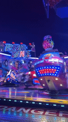 Night fair in full swing in Emsdetten, rides and games lit up