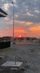 Summer evening at an outdoor venue in rural Kazakhstan