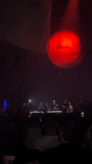Concert with distinctive red orb stage design draws crowds in Tallinn