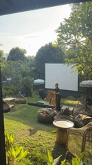 Outdoor cinema prep and a relaxed café morning in Mengwi