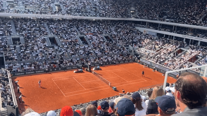 Tennis match draws crowds at Roland Garros clay courts