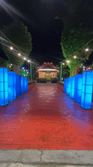 Illuminated pathway documented in Bac Nha Trang Ward, Vietnam