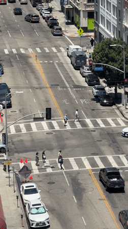 LA fashion studio work meets downtown street scenes on a sunny afternoon