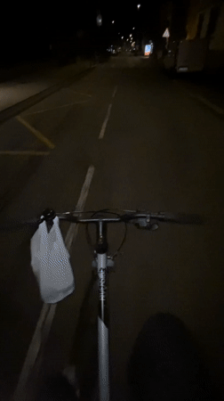 Night cycling captured on video in Schiltigheim