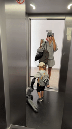 Mother and child captured during morning outing in Budva