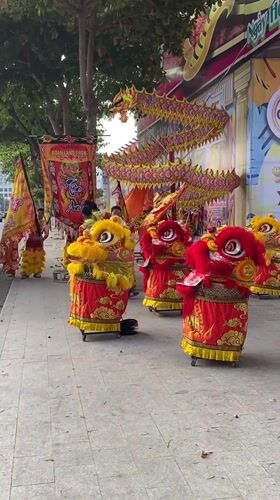 Lion dance festival and park scenes in Nha Trang