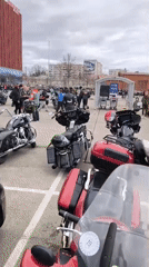 Motorcycle club gathering draws riders to Riga parking lot