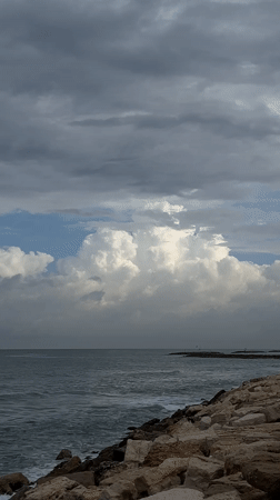 Morning clouds observed over Mediterranean from Tel Aviv coastline