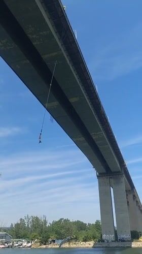 Bungee jumping celebration with 60th birthday party at Varna bridge