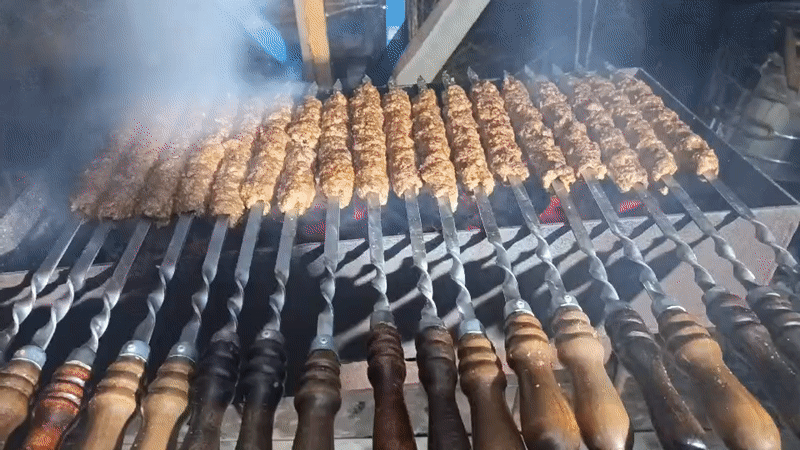Backyard barbecue gathering with kebabs documented in Nizhnevartovsk