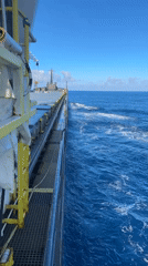 Cargo ship spotted in calm North Atlantic waters