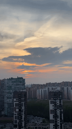 Kudrovo resident captures sunset, spring blooms on May evening