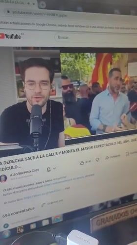 Spanish political video viewed on computer in Sant Just Desvern