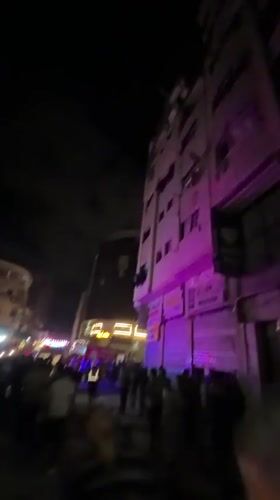 Emergency response draws crowds after building damage in Gaza