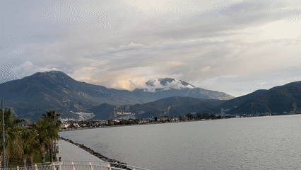 Partly cloudy skies observed in Fethiye, Turkey