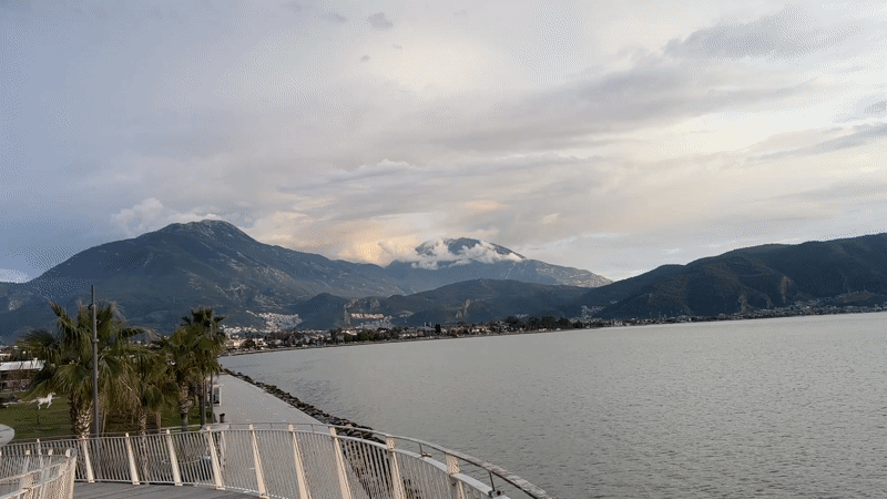 Partly cloudy skies observed in Fethiye, Turkey