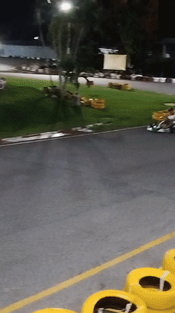 Night go-karting session at a floodlit track in Kathu, Phuket