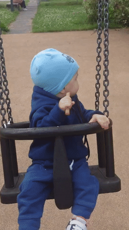 Morning outing with a toddler in Kommunarka, Russia