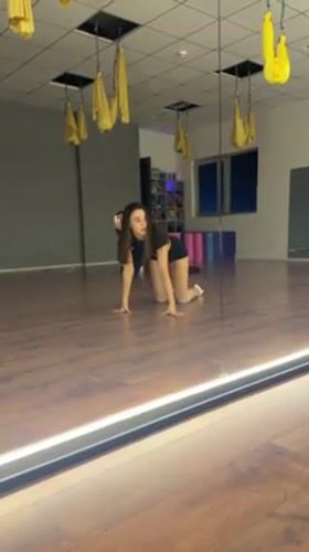 Woman practices dance, takes selfies in Batumi studio