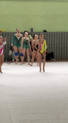 Rhythmic gymnastics session underway at a Chaikovsky gym