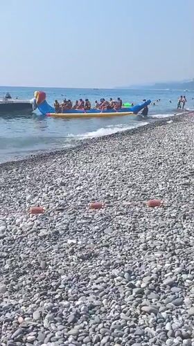 Banana boats and parasailing off a Sochi beach