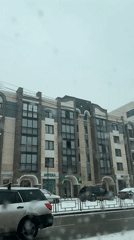 Driver records winter weather conditions during morning commute