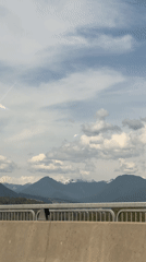 Driver records scenic bridge view in Coquitlam
