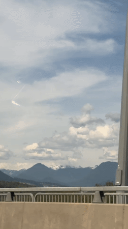 Driver records scenic bridge view in Coquitlam