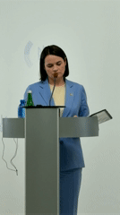 Officials hold joint press conference in Kyiv government building