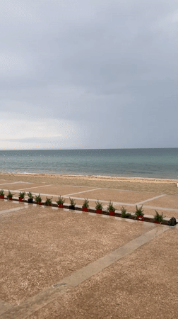 Beach construction activity observed in Póros, Greece