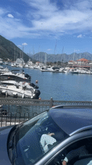 Leisure activity observed at Kotor marina on sunny morning