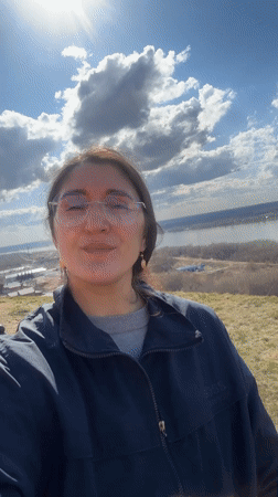 Tourist documents visit to historic Tobolsk Kremlin, Russia